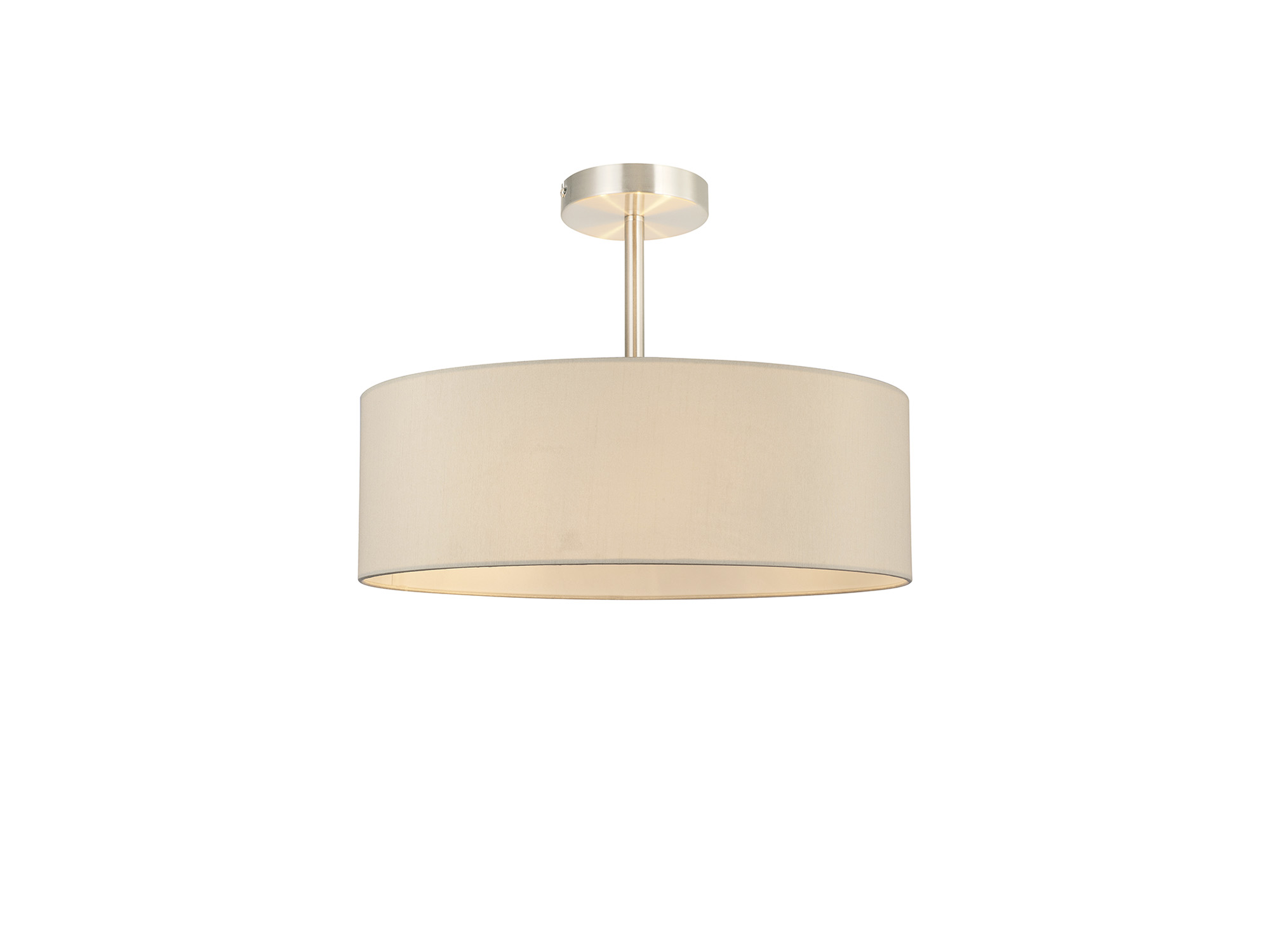 Baymont 45cm Semi Flush 5 Light Satin Nickel, Ivory Pearl/White DK0752  Deco Baymont